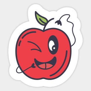 Kawaii Apple Sticker